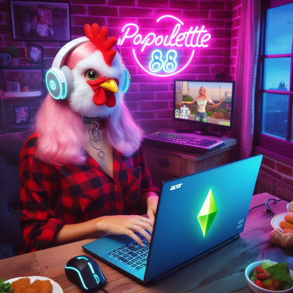 Univers gaming et rose de Popoulette